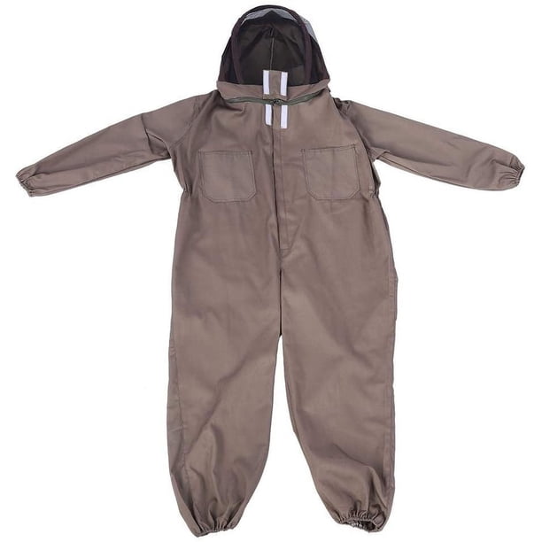 Traje de apicultura Equipo de protección con velo Mono profesional con capucha anti abejas Ropa de protección completa Algodón Manga larga para apicultura Apicultor Café(L) Sailing Electrónica