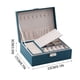 thumbnail image 5 of Fiudx Joyero Azul Marino, Organizador de Cuero de Gran Capacidad, Estuche de Almacenamiento de Doble Capa, Bandeja Extraíble, Diseño Elegante, Regalo para Ella, Decoración de Tocador., 5 of 5
