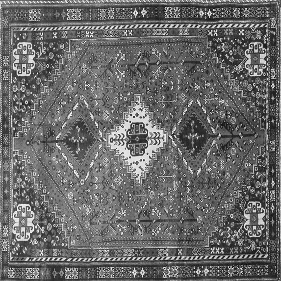 Ahgly Company Indoor Square Persian Gray Traditional Area Rugs, 6' Square