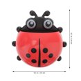thumbnail image 4 of EeaseCA Cartoon Ladybug Kids Toothbrush Toothpaste Holder Wall Mounted Suction Cup Bathroom Decor (Red), 4 of 8
