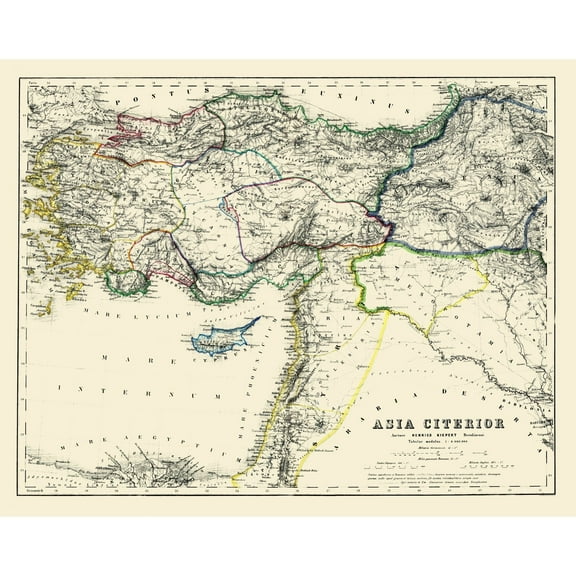 Historic Map - Asia Minor - Kiepert 1903 - Vintage Wall Art