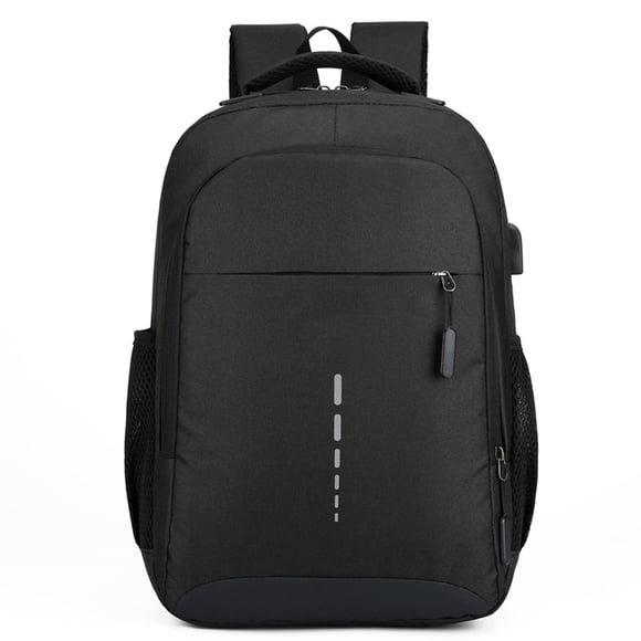 Mochila para portátil de viaje, mochila para portátil con puerto de carga USB, color negro