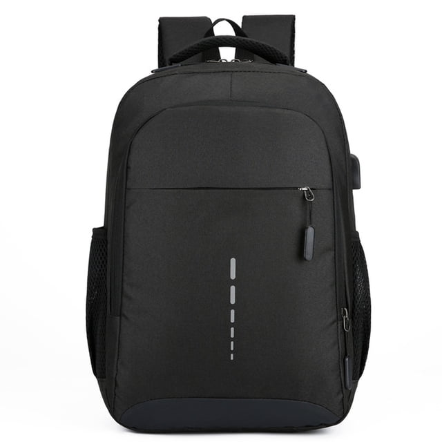 Mochila para portátil de viaje, mochila para portátil con puerto de carga USB, color negro