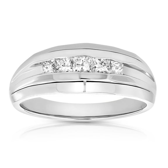 Vir Jewels 1/2 CTTW Men's 5 Stone Princess Diamond Engagement Ring Platinum SI Clarity