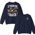 thumbnail image 5 of Smokin Quack . s. and Bold Duck Hunting Design with Camo. Perfect for Outdoor Enthusiasts. Cozy and Rugged Apparel for Men and Women. Unisex Comfort Hoodie, Color: Sand, Size: M, 5 of 6