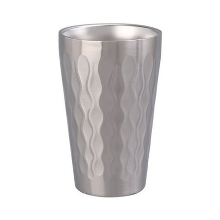 

JINGT Double Wall insulated Coffee Cup Stainless Steel Double Bottom Mug Wine Beer Tea 550Ml Silver