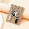 thumbnail image 4 of Naierhg 2Pcs Adjustable Extension Chain Faux Crystal Couple Necklaces Magnetic Heart Hexagonal Stone Pendant Necklace Jewelry Accessories, 4 of 8