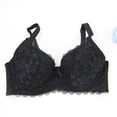 thumbnail image 4 of GEWSEY Sexy Lace Bras for Women Push Up V Neck Wireless Lined Comfort Bralettes Support Comfort Everyday Mesh Seamless Bra (Black, 38D), 4 of 5