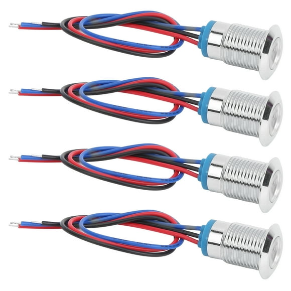 Led Rondes Pré-Câblées Led Bicolores Indicateur Led Mini Led Rondes Étanches Led Rondes 4 Ensembles Led Rondes Pré-Câblées Étanches Lumière 2 Couleurs Anode Commune Électrode d'Anode 1224V 12mm