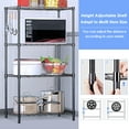 thumbnail image 5 of 4 Tier Wire Shelving Unit, Height Adjustable Wire Shelves, Metal Storage Rack Organizer for Laundry, Kitchen, Bathroom, Pantry, Closet (12"D x 19.7"W x 31.5"H, Black), 5 of 8