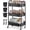 Mystic Black, variant on Heavy Duty 3 Tier Rolling Cart Metal with Wheels, White Three Tiered Shelf