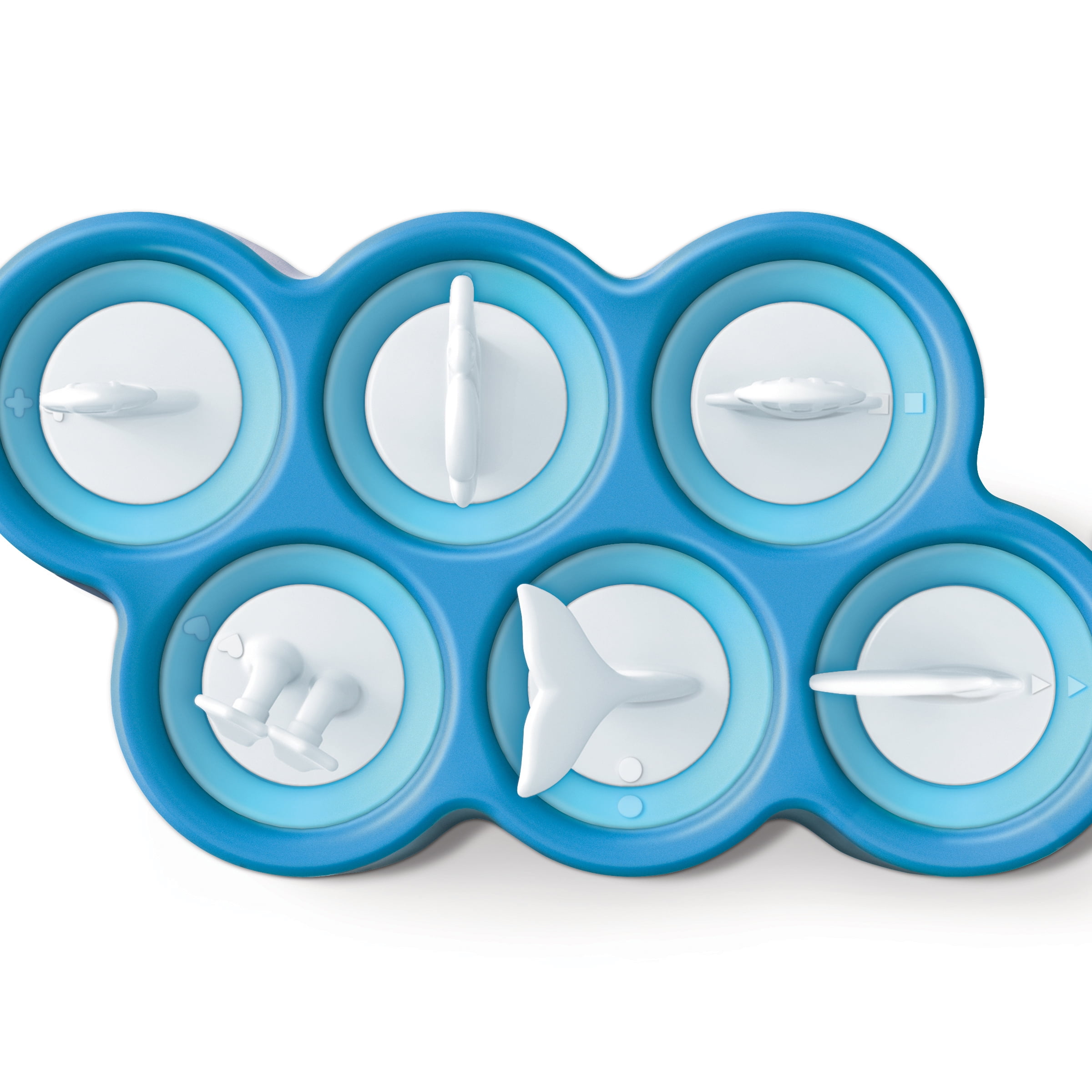 ZOKU Fish Pop Molds, 6 Silicone Popsicle Molds in One Tray, Unique Sea Creature Designs, BPA-free