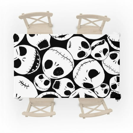 

JWZPujrd Nightmare Before Christmas Table Cloth Rectangle Tablecloth 54 x 72 inches Stain and Wrinkle Resistant Washable Polyester Table Cover for Dining Room Party