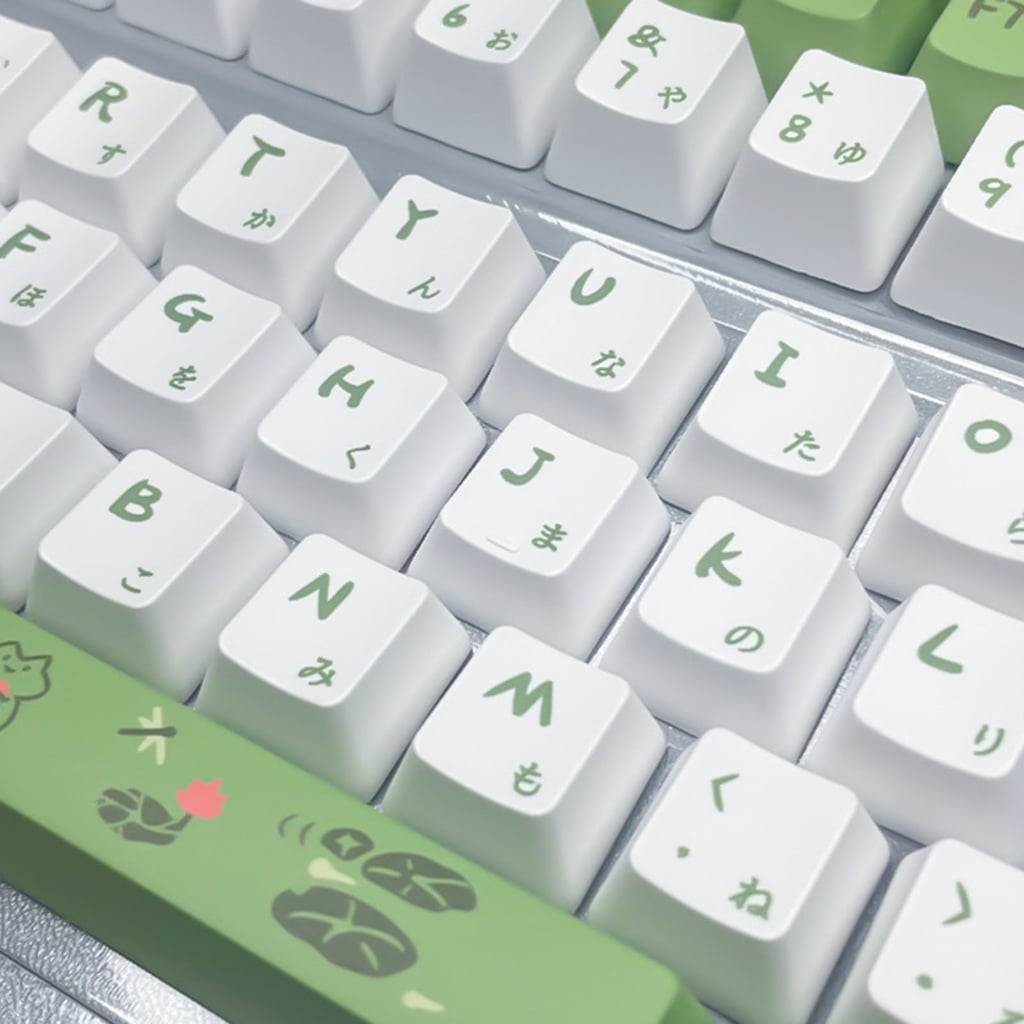 Japanese Keycap Frogs Theme Keycaps Set,XDA/OEM Profile PBT Dye Sublimation for 61/64/68/87/98/104 Mechanical Keyboard