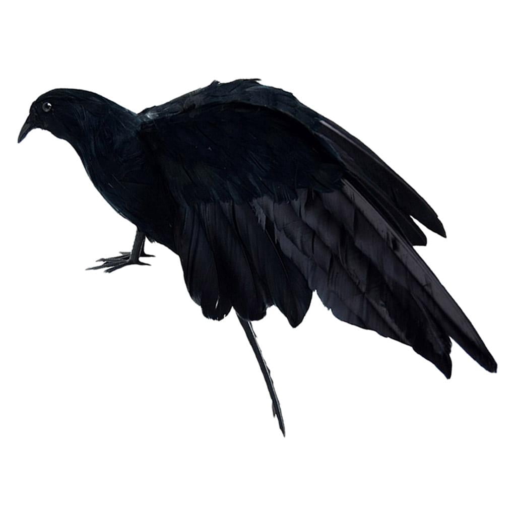 Realistic Crow Statue Artificial Bird Raven Sculpture home and garden Yard Decor