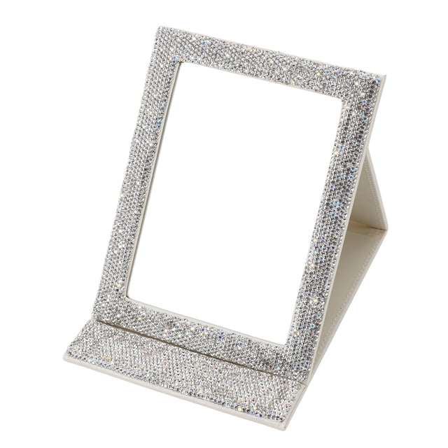 Mirror Cosmético Plegable, Espejo Plegable Portátil Rhinestone Innovador Para Dormitorios