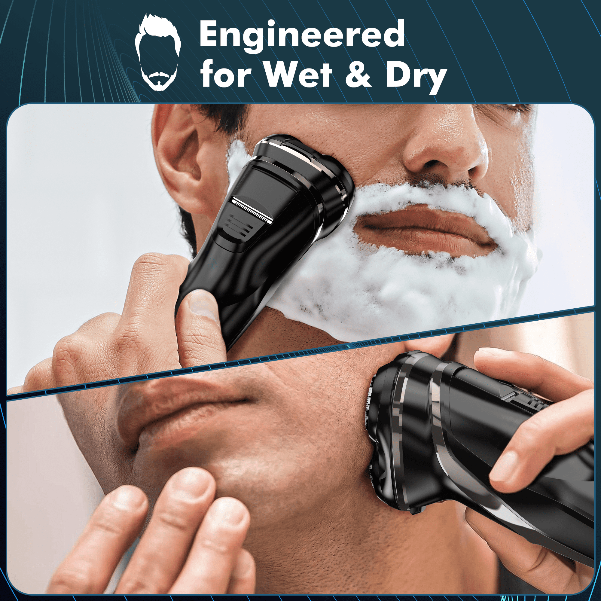 VIIWII Rotary Electric Razor for Men, Wet & Dry Waterproof Shaver with Pop-Up Trimmer, USB Fast Charging, Cordless Travel Razor