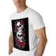 thumbnail image 2 of Men T-Shirt,Crewneck Tee Shirt Rose Skull Short Sleeve Casual Black T Shirts, 2 of 7