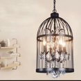 thumbnail image 6 of KPIBEST Vintage Wrought Iron Chandelier, Rustic Crystal Pendant Light，Creative 4 Lamp Holder Birdcage Design, Ceiling Lighting Fitting for Restaurants, Cafes, Bars, Corridors, Exhibition Halls, 6 of 16