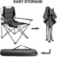 thumbnail image 2 of Camabel Folding Camping Lawn Padded Foldable Sports Chairs Lightweight Fold up Adult Camp Chairs with Cup Holder Highweight Capacity Bag Chair for Heavy Duty Beach Hiking Fishing Spectator Blue Black, 2 of 9
