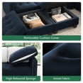 thumbnail image 3 of HONBAY Convertible Oversized Sleeper Sectional Sofa Sets with Storage for Bedroom, Dark Blue, 3 of 6
