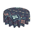 thumbnail image 2 of YFYANG 60 inch Round Table Cloth, Reusable Polyester Blue Vintage Print Texture Table Cover for Indoor Outdoor Kitchen Restaurant Table Decoration Tablecloths, 2 of 8