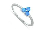 thumbnail image 4 of CHOOSE YOUR COLOR Tiny Flower Ring .925 Sterling Silver Band Blue CZ Jewelry Female Size 8, 4 of 4