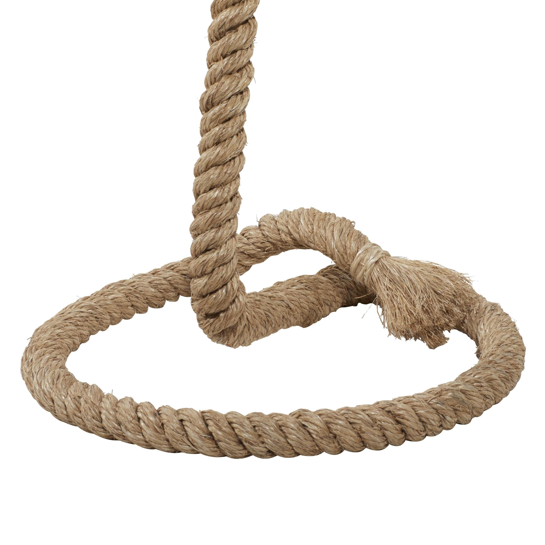 DecMode 63" Twisted Rope Brown Floor Lamp with Cream Fabric Shade