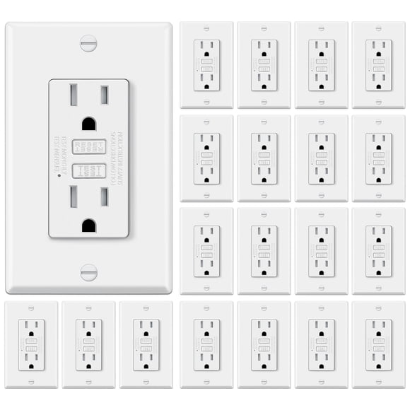 GFCI Outlets ELECTECK, paquete de 20 amperios con indicador LED blanco