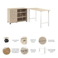 thumbnail image 2 of Hustle 48W x 24D Computer Desk with Storage in Natural Elm - Engineered Wood, 2 of 11