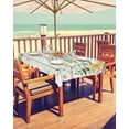 thumbnail image 2 of Fsddascl Spring Flowers Outdoor Tablecloth - 52x70 Inch Rectangle Dining Table Cover, Watercolor Floral Leaves Wooden Grain Waterproof Outdoor Table Cloth with Umbrella Hole & Zipper for Patio, 2 of 7