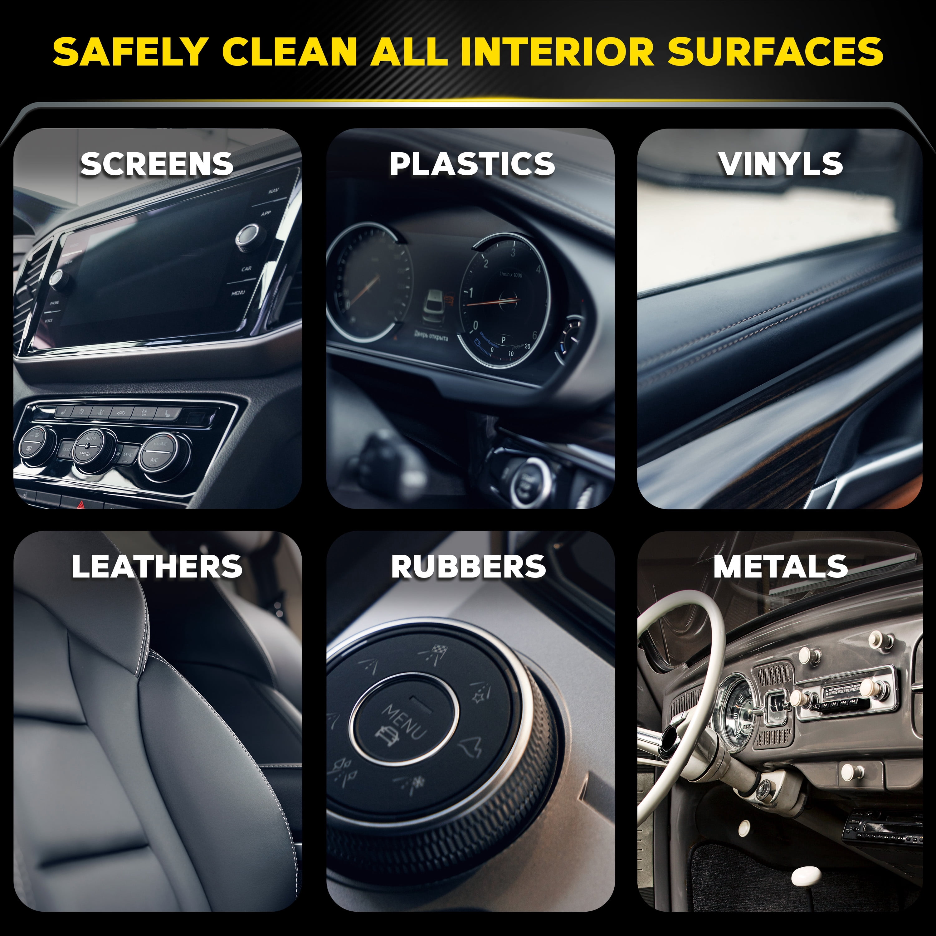 Meguiar's Quik Interior Detailer Cleaner, Quick Detailer Spray Cleans and Refresh Car Interiors, Use on Plastics, Leather & Rubber, Dashboards, Trim in Cars, Trucks & SUVs - 16 fl oz Spray Bottle