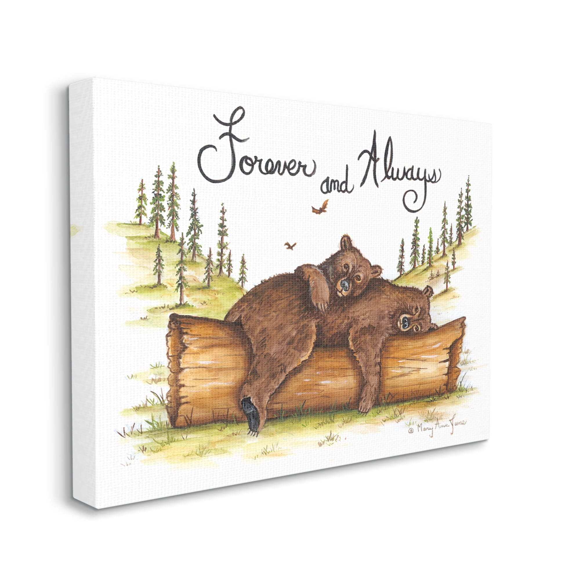 Stupell Forever & Always Cuddling Bears Wildlife Animals & Insects Painting Gallery Wrapped Canvas Print Wall Art