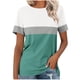 thumbnail image 1 of Tops Cortos para las Mujeres Casual Moda Rayas Impreso Cuello Redondo, Camiseta de Manga Corta para el Uso Diario, Fiesta Y Cómodo, 1 of 6