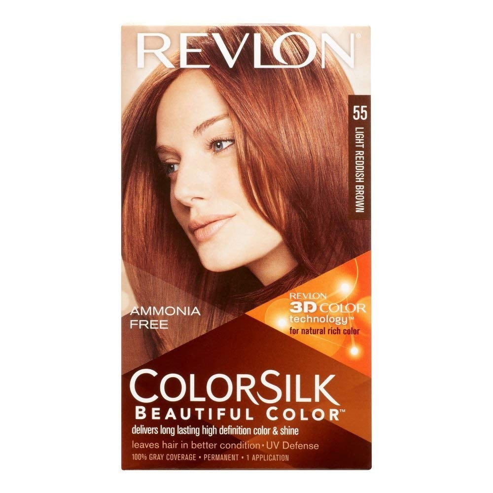 Revlon Colorsilk Beautiful Permanent Hair Color, 55 Light Reddish Brown