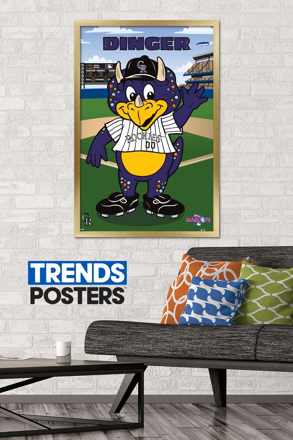 MLB Colorado Rockies - Dinger Wall Poster, 22.375" x 34", Framed