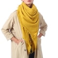 thumbnail image 4 of Coofit Winter Scarf Square Tassel Artificial Wool Solid Color Shawl Scarf Blanket Scarf, 4 of 10