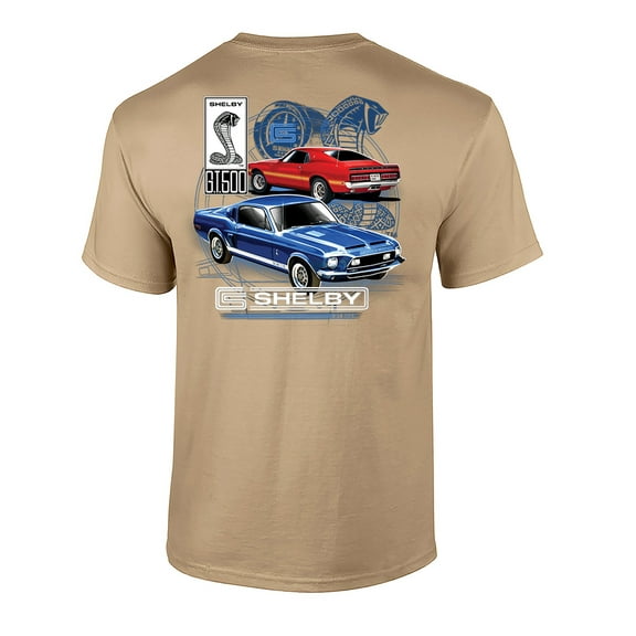 Ford Mustang GT500 Car T-Shirt Ford Motor Company Stang Hotrod GT500 Racing Performance Race-Royal-Small Tan