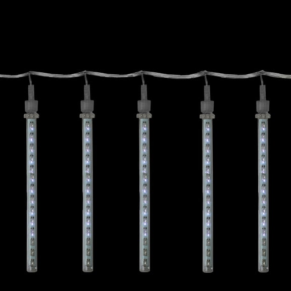 Snowfall - Set of 8 Double-Sided 7" LED Christmas Icicle Light Tubes - Clear
