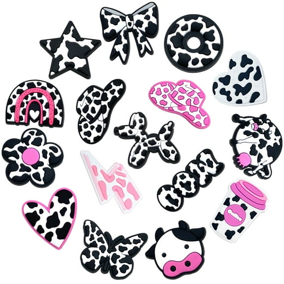 Shoe Charms Cow Style Cartoon Cute Shoe Ornaments - Shoe Decoration Charms for Holiday Gifts for Boys and Girls - PVC Waterproof Plastic