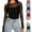 Black, variant on Women Mesh Sheer Long Sleeve Shirts Sparkly Rhinestone Crewneck See Through Tshirts Casual Loose Lightweight Fall Winter Tops