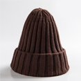 thumbnail image 2 of Sonducket Sombrero Unisex mezclas de algodón sólido cálido HIP HOP sombreros de punto hombres gorras de invierno mujeres Skullies gorros para Sombreros café ligero Sonducket AP000123-17, 2 of 6