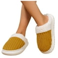 thumbnail image 3 of Wovix Women's on Fuzzy Slippers Memory Foam Cushionin House Slippers Outdoor Indoor Thermal Plush Bedroom Shoes Scuff with Fluffy Collar Lining, 3 of 7
