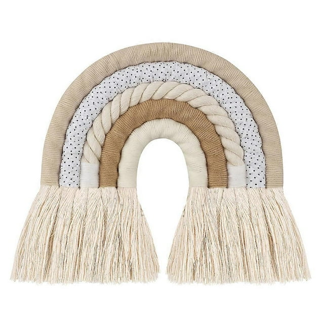 DIY Rope Rainbow Tapestry Wall Hanging Handmade Weaving Ornament Kids Room Decor 5045