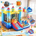 thumbnail image 2 of Veeboto Inflatable Bounce House with Blower, Bouncy Castle with Slide, Jumping Area, Pool, Ring Toss, Ball Net, Animal Party Jumping House for 3-10 Years, Indoor & Outdoor, 2 of 7