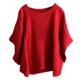 thumbnail image 6 of Xioeram Women Casual T-shirt O-neck Batwing Short Sleeve Tee Shirt Loose Fit Solid Color Pullover Tops Streetwear, 6 of 7