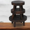 thumbnail image 4 of Tabouret de Pot de Fleurs, Tabouret Rond en Bois, Support de Plante Intérieur, Support de Pot de Fleurs Massif pour Pots de Fleurs et Succulentes pour Intérieur Extérieur (L), 4 of 4