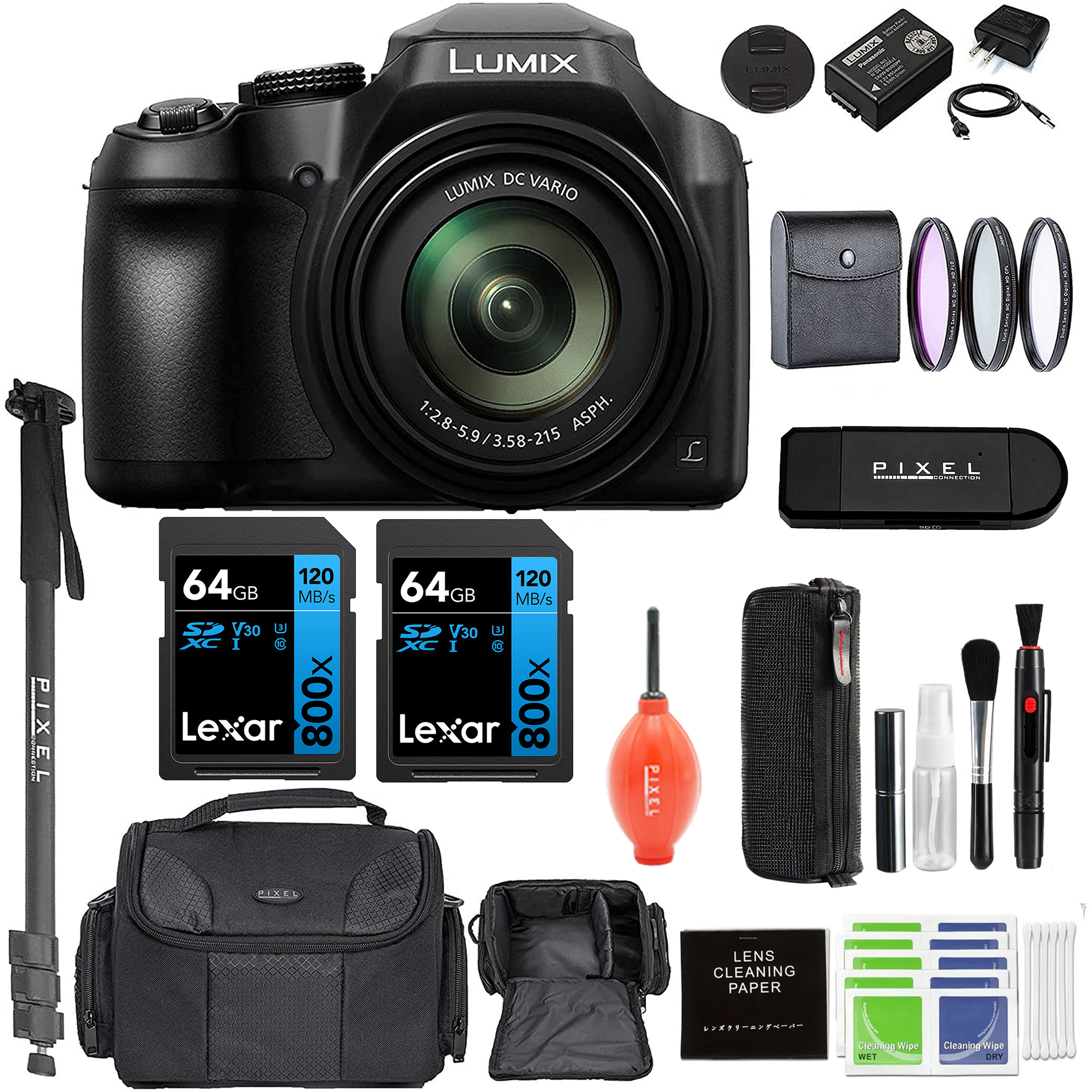 Panasonic Lumix DCFZ80 Digital Camera with Advanced Accessory and
