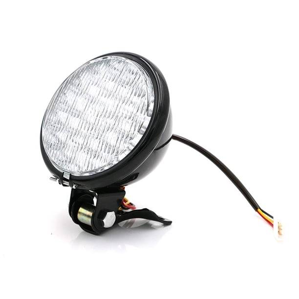 DKMOTORK 0012 Faro delantero LED para motocicleta Vintage Retro 5 pulgadas Universal para Chopper Bobber Cruiser Negro