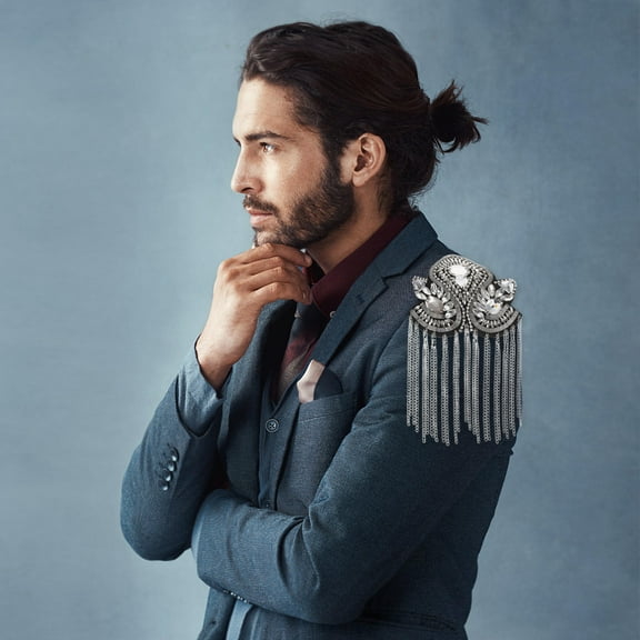 Worgeous 1 Pair Punk Shoulder Epaulets Tassel Accessories for Suit Retro Style Costume Party